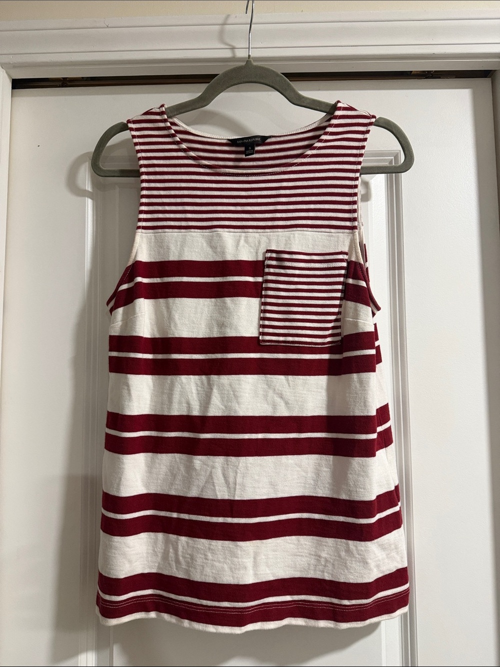 Women’s Banana Republic Red and White Striped Tank Dress size small